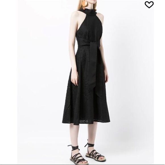 Acler Black Amber Halter Neck Front Tie Dress | Size 2   NWOT Black linen blend - Picture 5 of 12